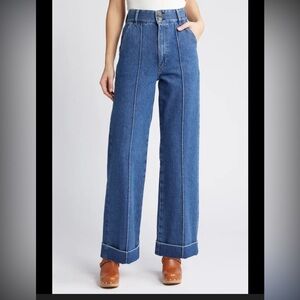 FRAME 70’s Seamed Crop Straight Leg Jeans